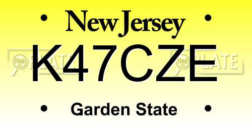 K47CZE New Jersey License Plate
