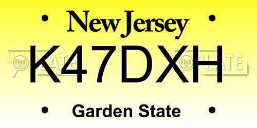 K47DXH New Jersey License Plate