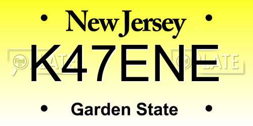 K47ENE New Jersey License Plate