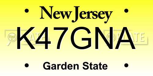 K47GNA New Jersey License Plate