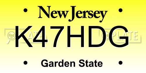 K47HDG New Jersey License Plate