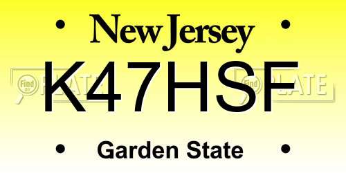 K47HSF New Jersey License Plate