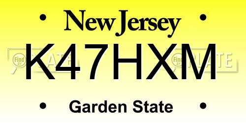 K47HXM New Jersey License Plate