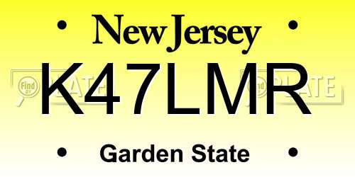 K47LMR New Jersey License Plate