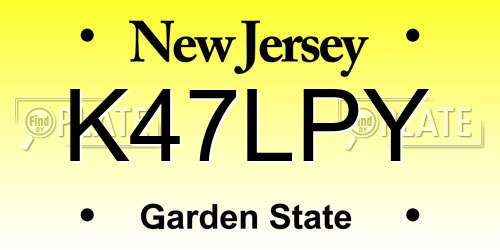 K47LPY New Jersey License Plate