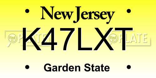 K47LXT New Jersey License Plate