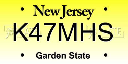 K47MHS New Jersey License Plate