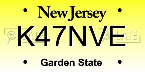 K47NVE New Jersey License Plate