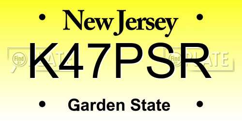 K47PSR New Jersey License Plate