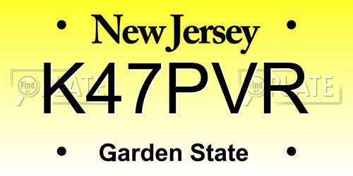 K47PVR New Jersey License Plate