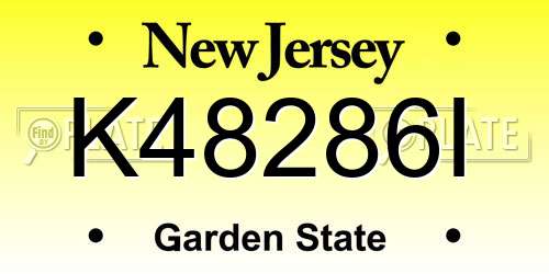 K48286I New Jersey License Plate
