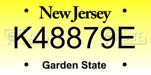 K48879E New Jersey License Plate