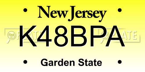 K48BPA New Jersey License Plate