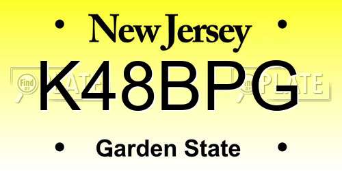 K48BPG New Jersey License Plate