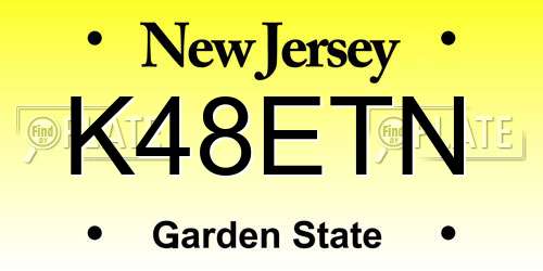 K48ETN New Jersey License Plate