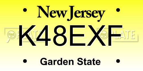 K48EXF New Jersey License Plate