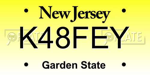 K48FEY New Jersey License Plate