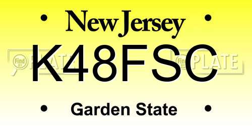 K48FSC New Jersey License Plate