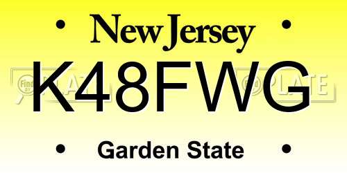 K48FWG New Jersey License Plate