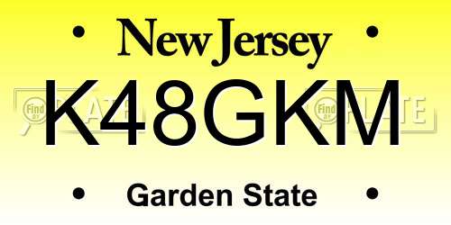 K48GKM New Jersey License Plate