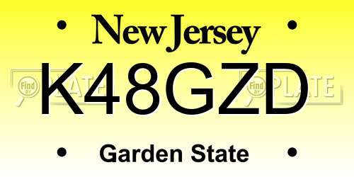 K48GZD New Jersey License Plate