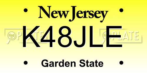 K48JLE New Jersey License Plate