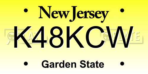 K48KCW New Jersey License Plate