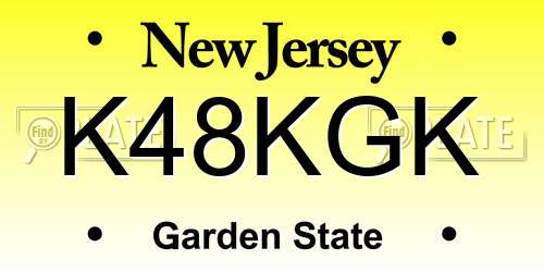 K48KGK New Jersey License Plate