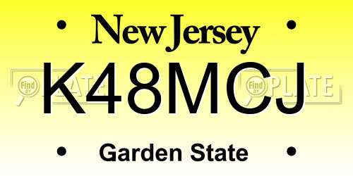 K48MCJ New Jersey License Plate