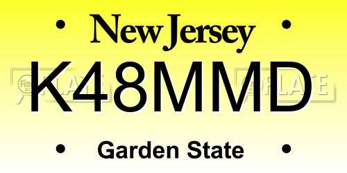 K48MMD New Jersey License Plate