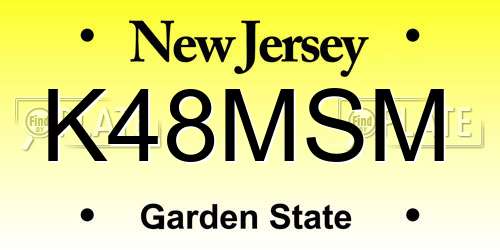 K48MSM New Jersey License Plate