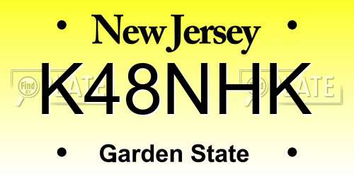 K48NHK New Jersey License Plate