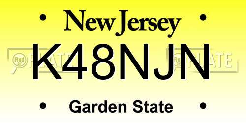 K48NJN New Jersey License Plate
