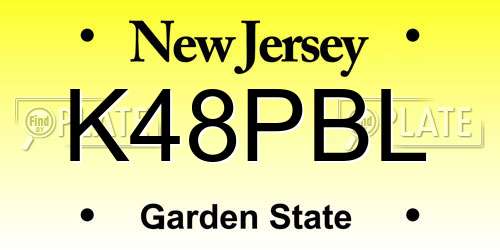 K48PBL New Jersey License Plate