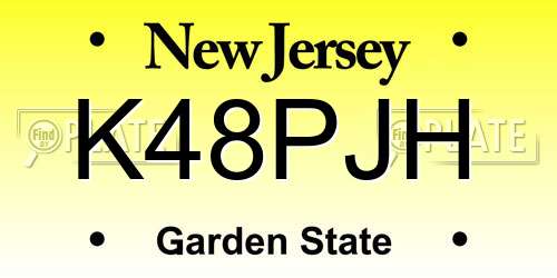 K48PJH New Jersey License Plate