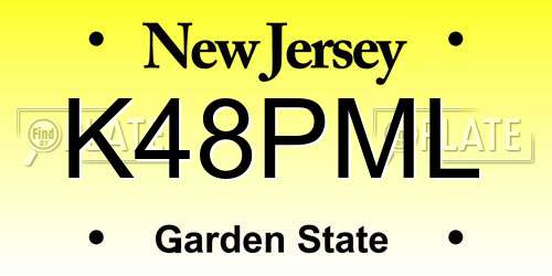 K48PML New Jersey License Plate