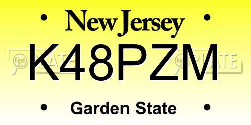 K48PZM New Jersey License Plate
