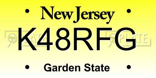K48RFG New Jersey License Plate
