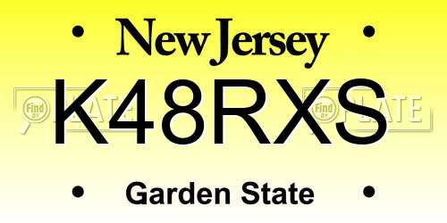 K48RXS New Jersey License Plate