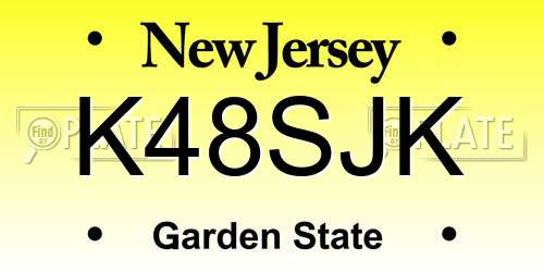 K48SJK New Jersey License Plate