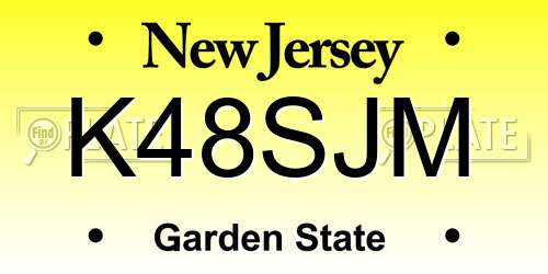 K48SJM New Jersey License Plate
