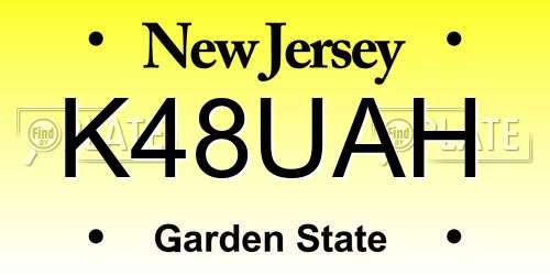 K48UAH New Jersey License Plate