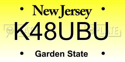 K48UBU New Jersey License Plate