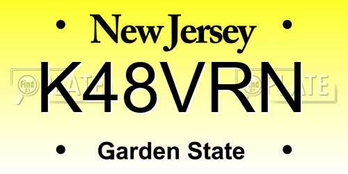 K48VRN New Jersey License Plate