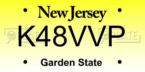 K48VVP New Jersey License Plate