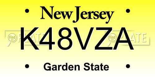 K48VZA New Jersey License Plate