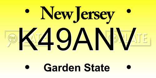 K49ANV New Jersey License Plate