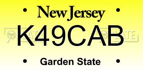 K49CAB New Jersey License Plate
