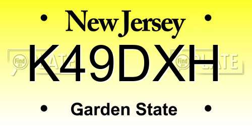 K49DXH New Jersey License Plate