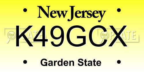 K49GCX New Jersey License Plate